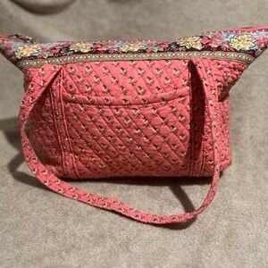 Vintage “Pink Pansy” Vera Bradley Overnight tote bag.